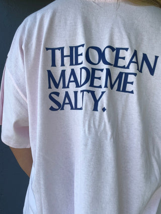 Hibiscus SB OMMS Oversized Tee-Pink/Navy - The Salty BabeGraphic Tee Shirts