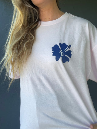 Hibiscus SB OMMS Oversized Tee-Pink/Navy - The Salty BabeGraphic Tee Shirts
