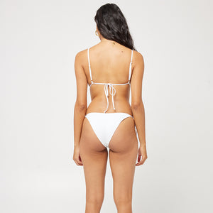 LSPACE Brittany Ribbed bikini top-White
