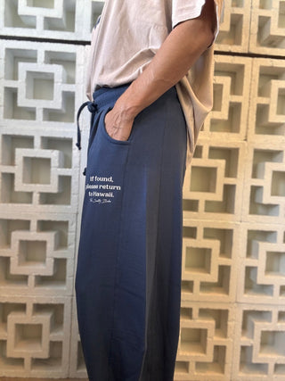 If Found Baggy Barrel Sweatpants - Montauk Blue - The Salty BabeFleece Pants