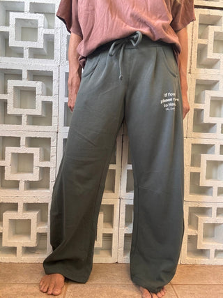 If Found Baggy Barrel Sweatpants - Palm Green - The Salty BabeFleece Pants
