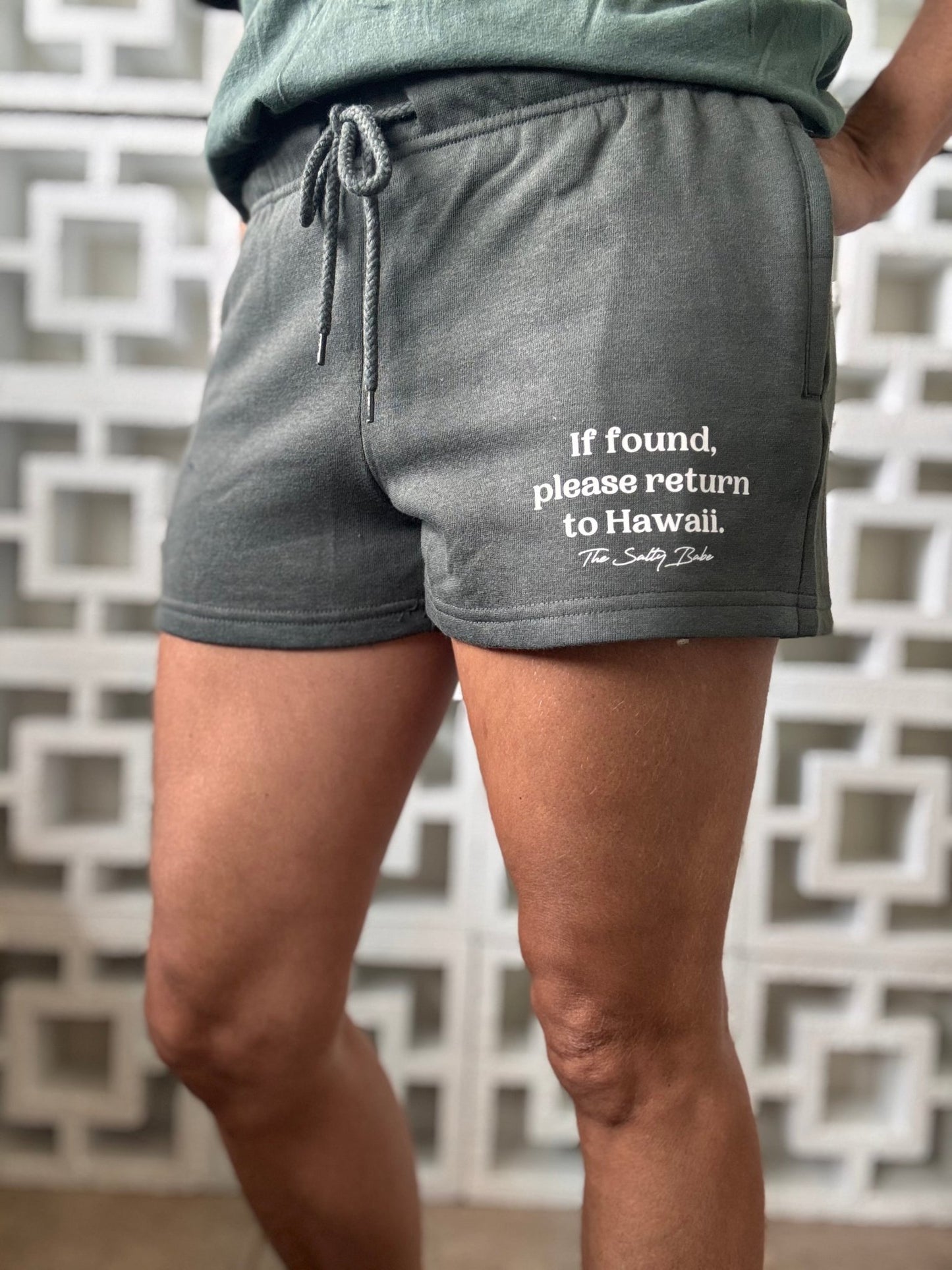 If Found Return To Hawaii Shorts - Alpine - The Salty BabeShorts