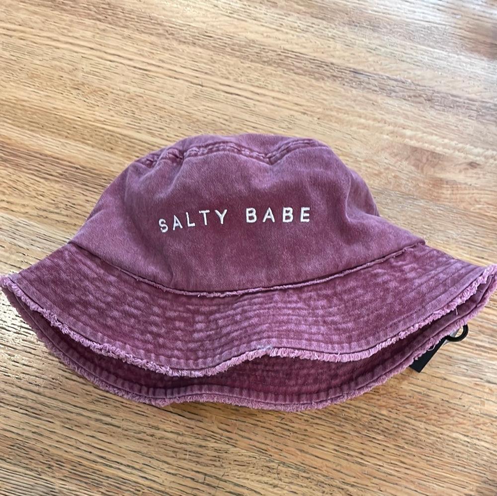 Salty Babe distressed bucket hat