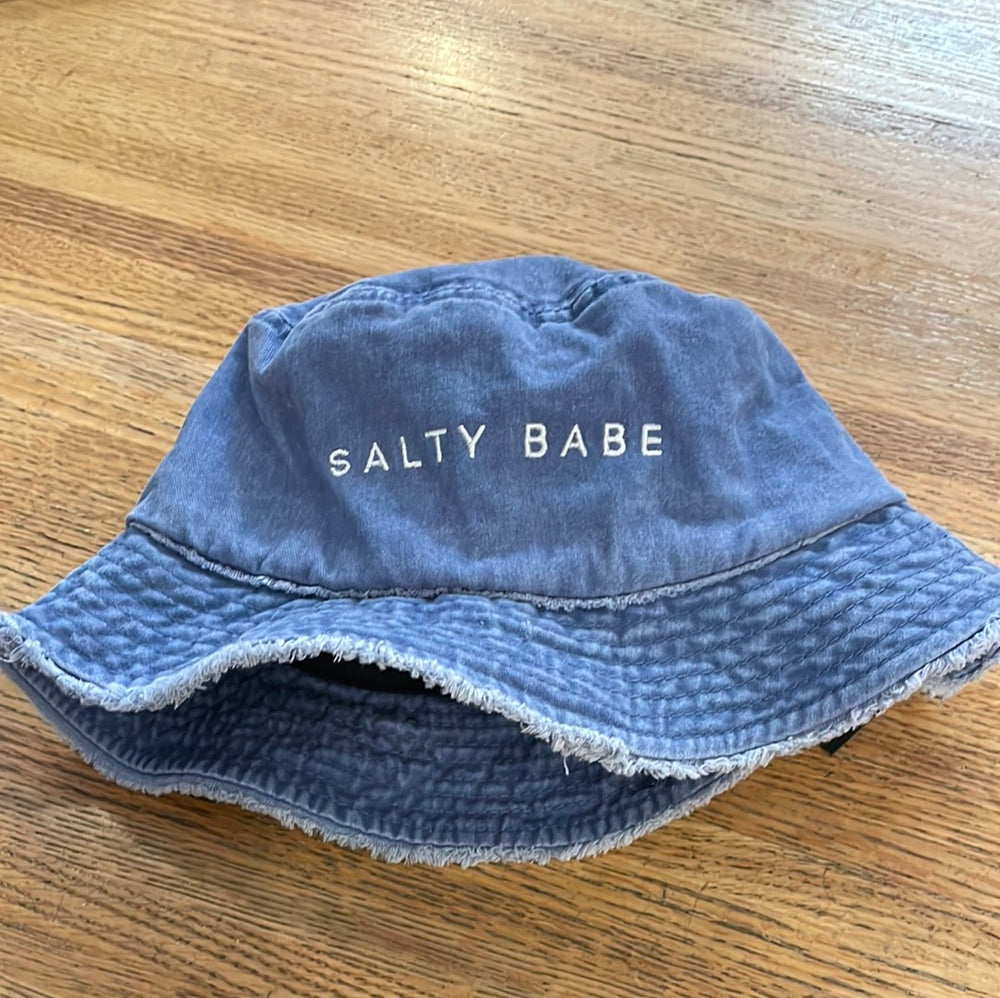 Salty Babe distressed bucket hat