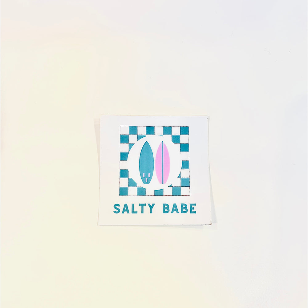 Salty Babe Checkerboard Sticker