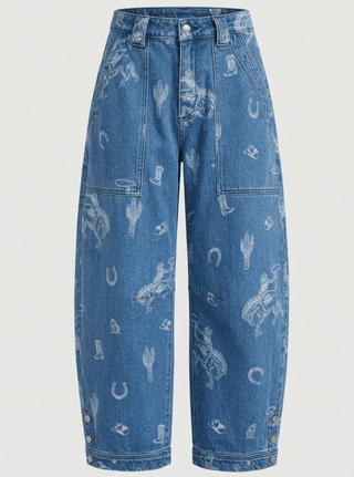 Indigo Rodeo Barrel Jeans - The Salty BabeDenim Pants