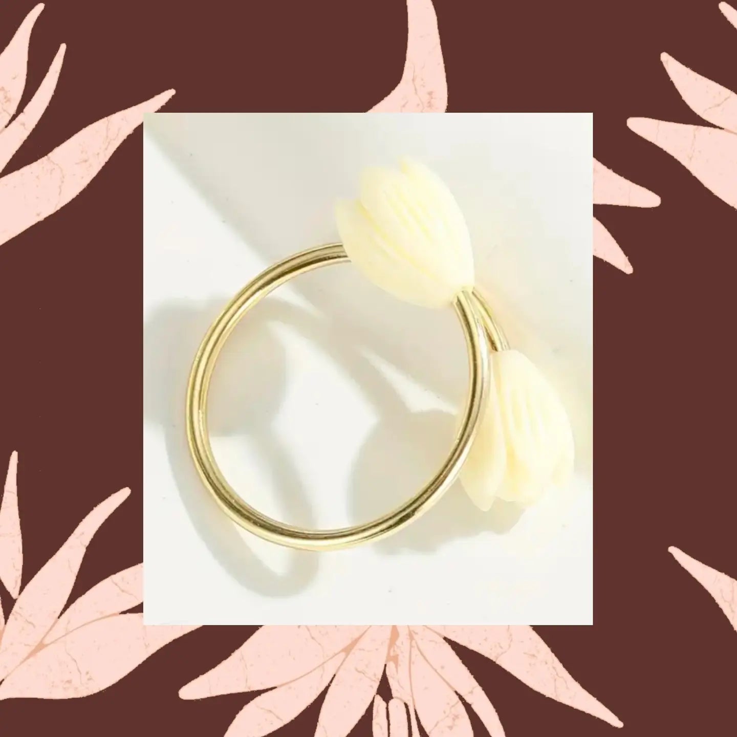 Ivory Double Pikake Gold Ring - The Salty BabeRings