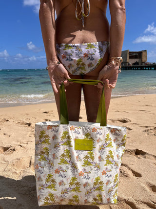 Ivory Tropical Keg tote bag - The Salty BabeBags