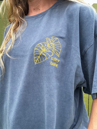 Kalo Aloha Oversized Tee - Navy/Gold - The Salty BabeGraphic Tee Shirts