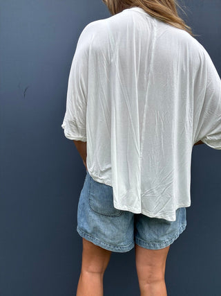 Kalo Aloha Relaxed High - Low Tee - Off White - The Salty BabeGraphic Tee Shirts