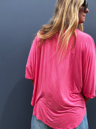 Kalo Aloha Relaxed High - Low Tee - Taffy Pink - The Salty BabeGraphic Tee Shirts
