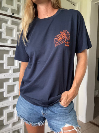 Kalo Leaf City Tee-Eclipse Navy - The Salty BabeGraphic Tee Shirts