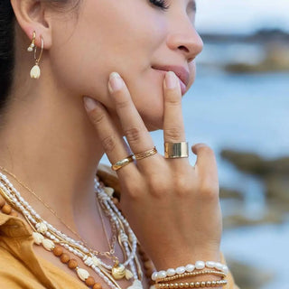 KE ALOHA Pikake Gold Hoop Earrings - Pikake - The Salty BabeJewelry