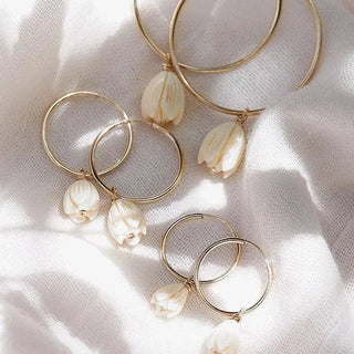 KE ALOHA Pikake Gold Hoop Earrings - Pikake - The Salty BabeJewelry