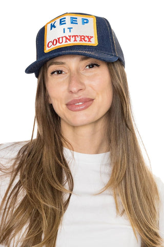 Keep It Country Trucker Hat - Denim - The Salty BabeHats