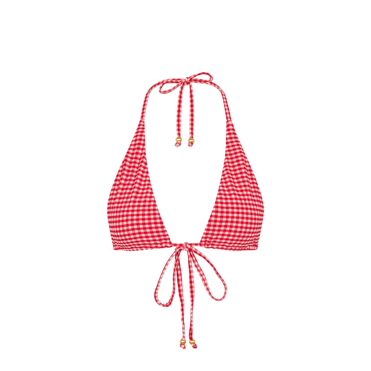 KULANI KINIS Front Tie Halter Bikini Top - Strawberry Siesta - The Salty BabeSwim Tops