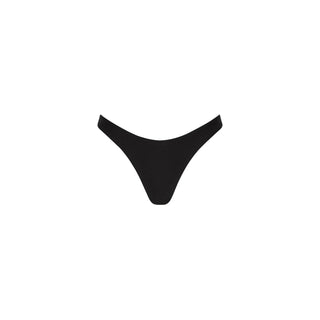 KULANI KINIS Gathered Deep V Thong Bikini Bottom - Twilight Black - The Salty BabeSwim Bottoms