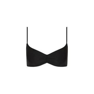 KULANI KINIS Gathered Mini Crop Bikini Top - Twilight Black - The Salty BabeSwim Tops