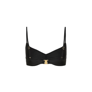KULANI KINIS Gathered Mini Crop Bikini Top - Twilight Black - The Salty BabeSwim Tops
