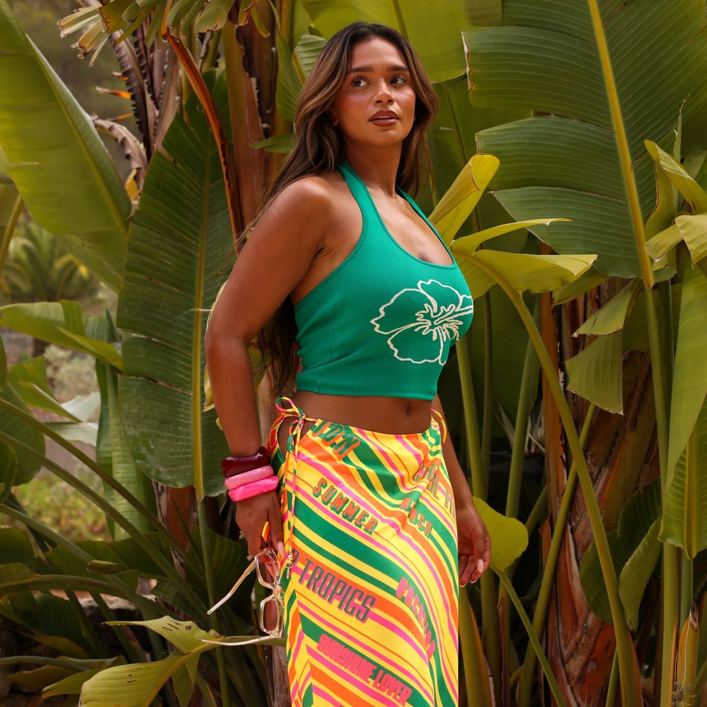 KULANI KINIS Knit Halter Tank Top - Green Envy - The Salty BabeTank Tops