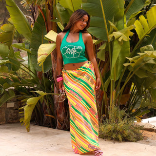 KULANI KINIS Satin Tie Side Maxi Skirt - Sunshine Lover - The Salty BabeSkirts
