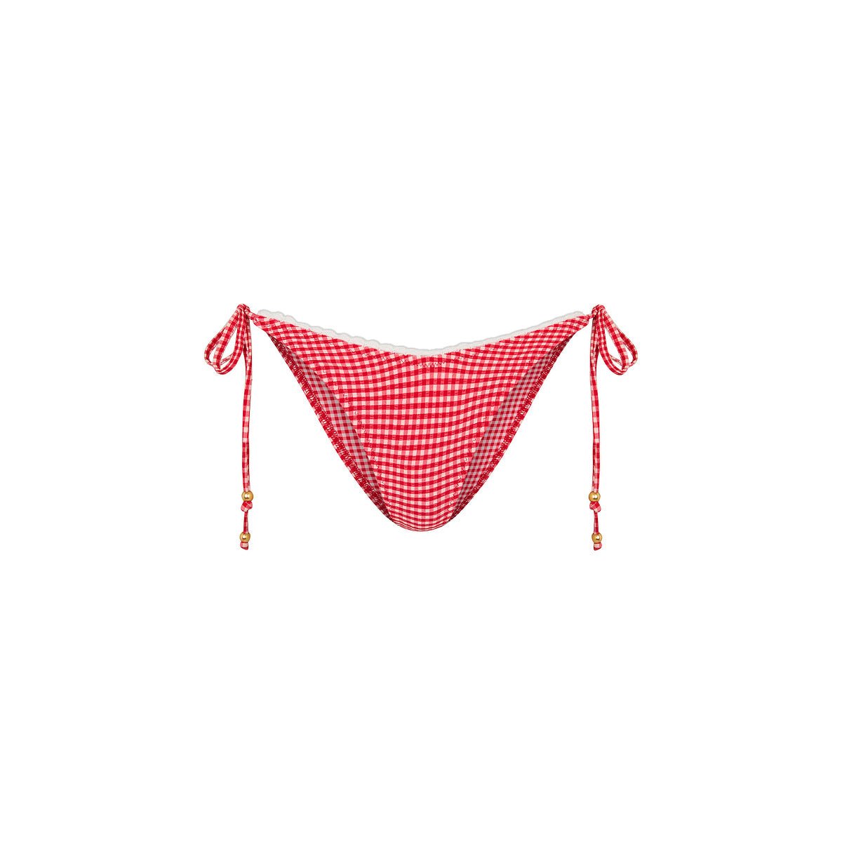 KULANI KINIS Scallop Crochet Cheeky Tie Bikini Bottom - Strawberry Siesta - The Salty BabeSwim Bottoms