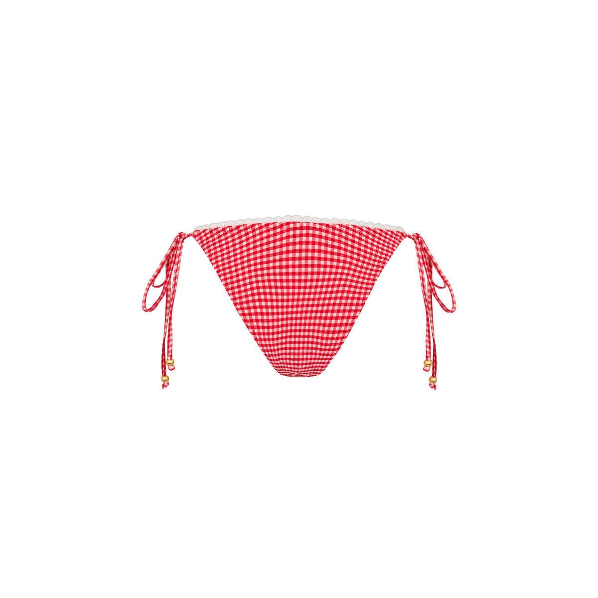 KULANI KINIS Scallop Crochet Cheeky Tie Bikini Bottom - Strawberry Siesta - The Salty BabeSwim Bottoms