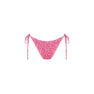 KULANI KINIS Shirred Dipped Cheeky Tie Bikini Bottom - Gelato Bloom - The Salty BabeSwim Bottoms