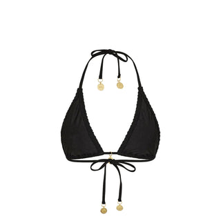 KULANI KINIS Shirred Triangle Bikini Top - Twilight Black - The Salty BabeSwim Tops