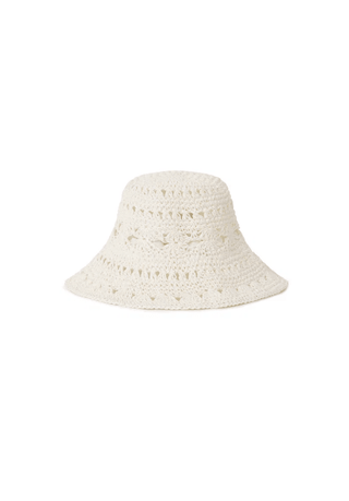 KULANI KINIS Straw Crochet Bucket Hat - Whipped White - The Salty BabeHats