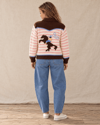 Lasso Line Zip Sweater-Brown | The Salty Babe
