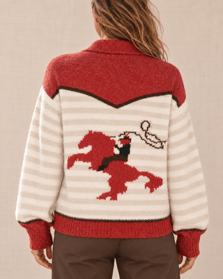 Lasso Line Zip Sweater - Chili | The Salty Babe