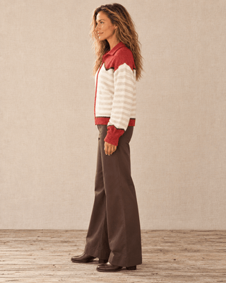 Lasso Line Zip Sweater - Chili | The Salty Babe