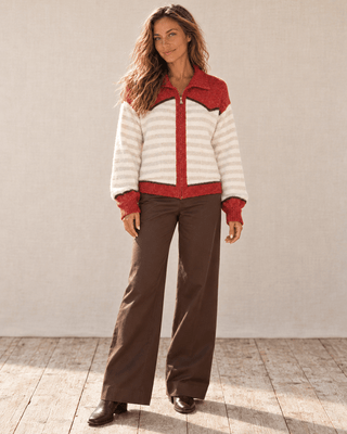 Lasso Line Zip Sweater - Chili | The Salty Babe