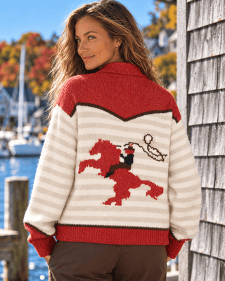 Lasso Line Zip Sweater - Chili | The Salty Babe