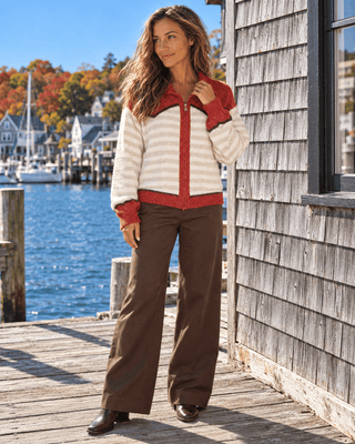 Lasso Line Zip Sweater - Chili | The Salty Babe