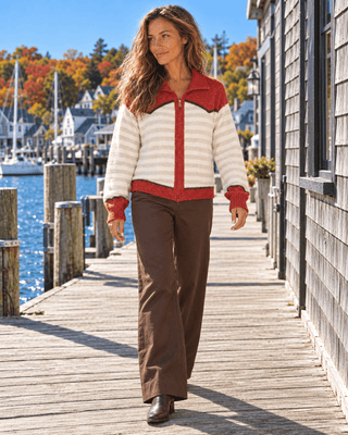 Lasso Line Zip Sweater - Chili | The Salty Babe