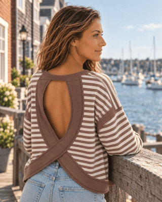 Latte Stripe Long Sleeve Top - The Salty BabeLong Sleeve Tops
