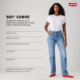 LEVIS 501 Curve Denim Jeans - Play On Ref (30" Inseam) - The Salty BabeDenim Pants