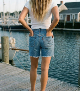 LEVI'S 501 Mid - Thigh Short - Blow Big Horns - The Salty BabeDenim Shorts