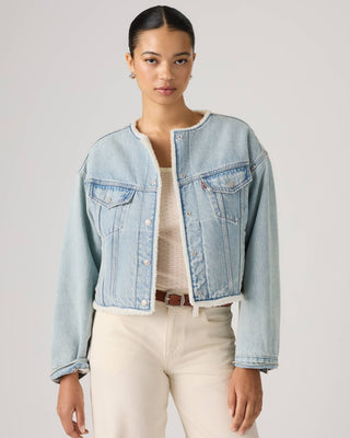 LEVI'S 90s Shrunken Collarless Trucker Jacket - Light Wash - The Salty BabeJackets