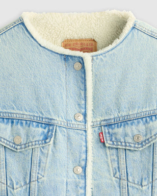 LEVI'S 90s Shrunken Collarless Trucker Jacket - Light Wash - The Salty BabeJackets