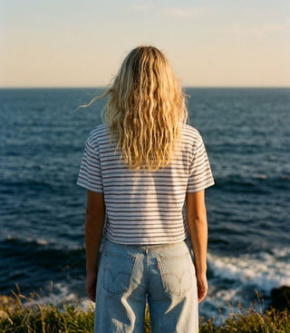 LEVI'S Cropped Anyday Tee - Capricorn Stripe - The Salty BabeTop