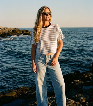 LEVI'S Cropped Anyday Tee - Capricorn Stripe - The Salty BabeTop