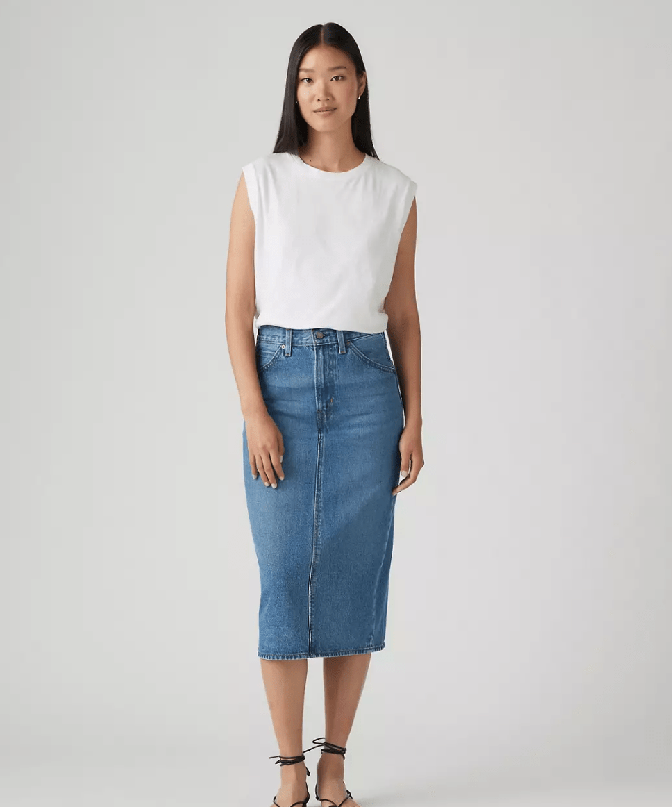 LEVI'S High - Rise Back Slit - Meadow Games - The Salty BabeSkirts