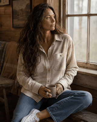 Lewis Flannel Shirt- Sand Taupe Plaid - The Salty BabeLong Sleeve Tops
