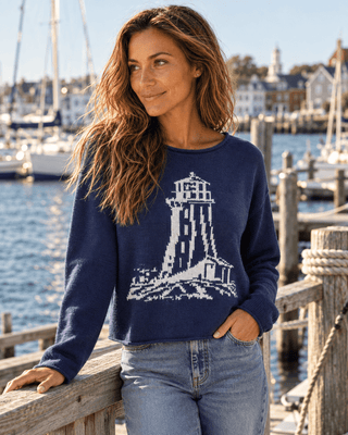 Light by the Sea Sweater - Navy/White - The Salty BabeSweaters
