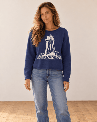 Light by the Sea Sweater - Navy/White - The Salty BabeSweaters
