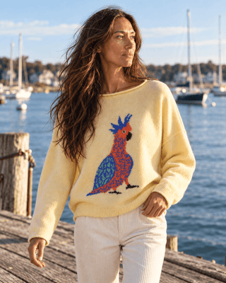 Little Friends Cockatoo Sweater - Creamy Yellow - The Salty BabeSweaters