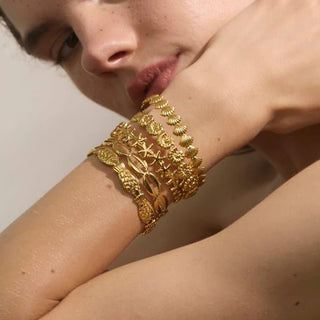 LIV BELLA VITA Ariel Cowrie Shell Adjustable Cuff Bracelet - The Salty Babebracelet